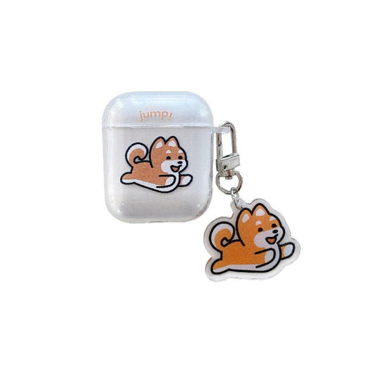 for Apple AirPods Pro/1/2/3/with Charging Case (2016)/with Wireless Charging Case (2019)/with Charging Case (2019) Earphone Box Case Cartoon Shiba Inu Earbuds Cover Carrying Pouch - for AirPods 1/2