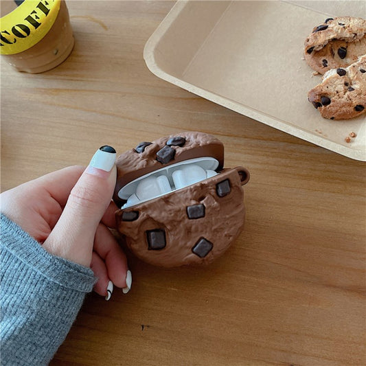 for Apple AirPods Pro/1/2/3/with Charging Case (2016)/with Wireless Charging Case (2019)/with Charging Case (2019) Earphone Box Cover Chocolate Cookies Bluetooth Earbuds Case - Brown/for AirPods Pro