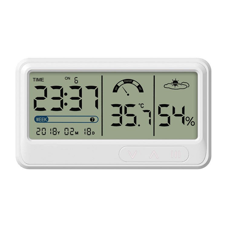 Weather Station Wireless Indoor Thermometer LCD Display with Time Date Alarm Clock - Backlight