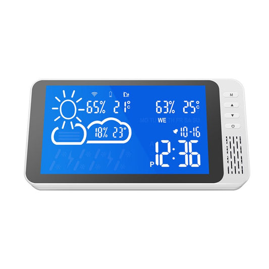 Weather Station Wireless Thermometer LCD Display High Precision Temperature Humidity Meter with Alarm Clock