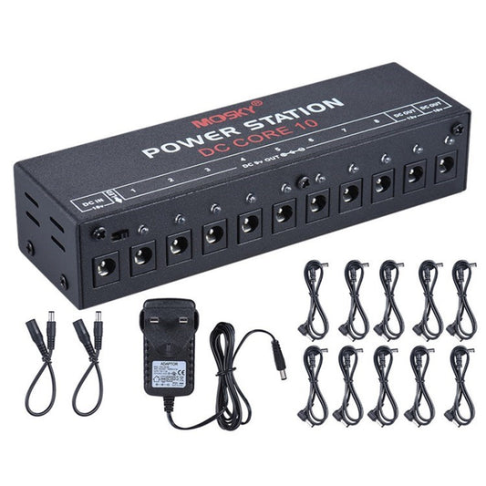 MOSKYAUDIO DC-CORE10 Electric Guitar Effect Processor Power Station 10 Isolated Output Guitar Effector - Black