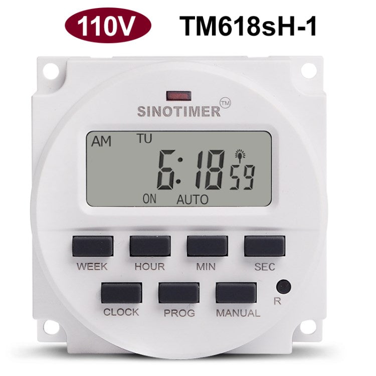 TM618SH 110V Digital LCD Timer Switch 7 Days Weekly Programmable Countdown Time Relay
