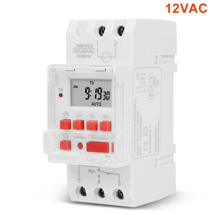 TM919B 12V DC Digital Electronic Timer Switch Weekly 7-Day Programmable Appliances Relay Control