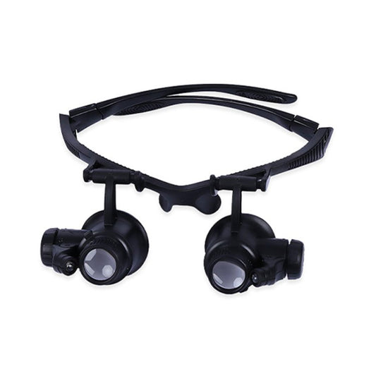 Uniqkart 9892GJ Headband Magnifying Glasses with 6 Lenses 10X 15X 20X 25X Repair Tool Lighted Jeweler Loupe