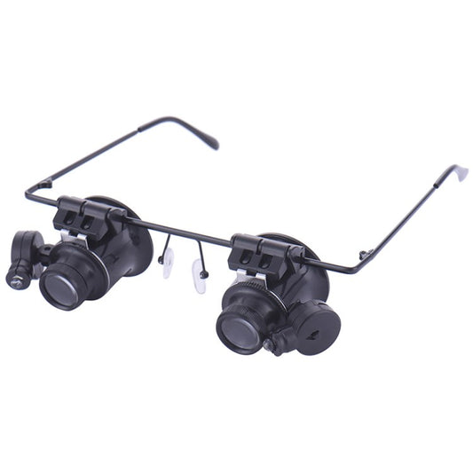 Uniqkart 9892A-II LED Lighted Headband Magnifier for Clock Repair Jewelers Loupe Head Mount Magnifying Glasses