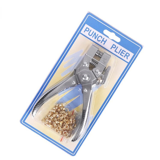 Leather Belt Hole Punch Plier Eyelet Snap Setting Pliers Hand Puncher Tool with 100 Rivets