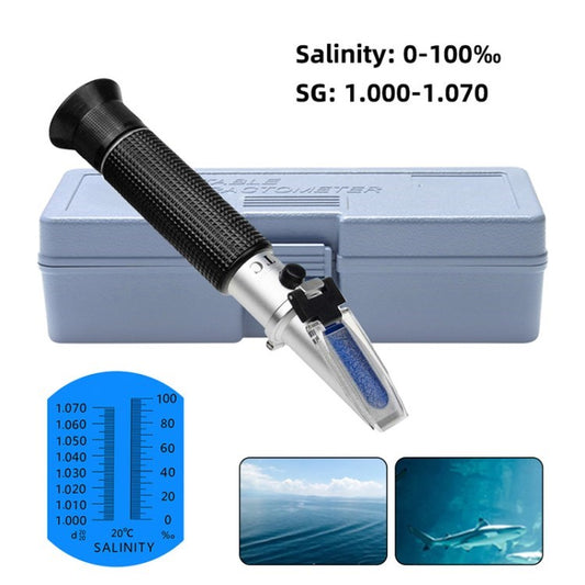 YIERYI Salinity Refractometer 0~100% Scale Measuring Sodium Chloride Salinometer with Automatic Temperature Compensation