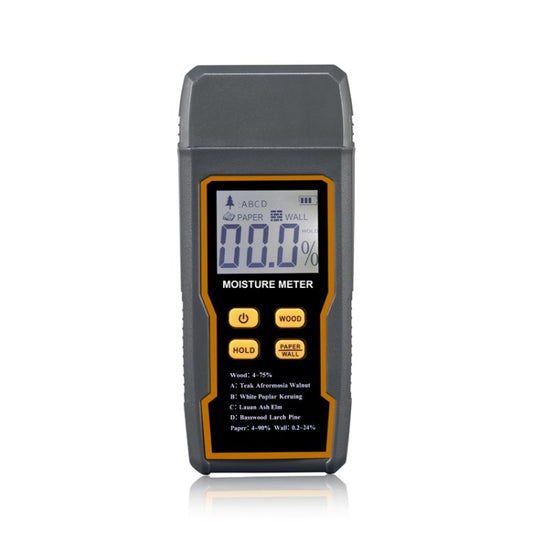 HY-16 2-Pin Handheld Wood Moisture Detector Tester Meter for Firewood Wall Paper (No Battery) - Black