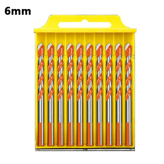 10Pcs/Set 6mm  Drill Bit Set for Concrete Tiles Glass Ceramic Drilling Accessories Bit Tool Kit
