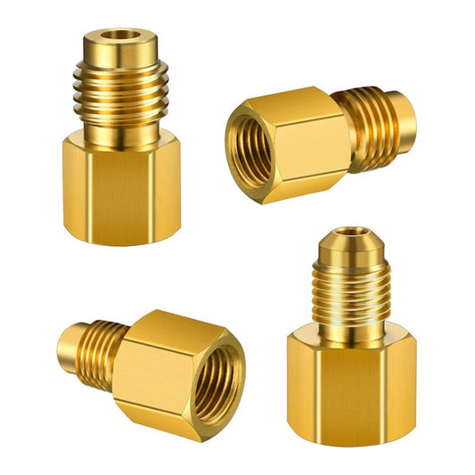 3Pcs 6015 R134A Brass Refrigerant Tank Adapter to R12 Fitting Adapter 1/2 Acme to 1/4 Adaptor
