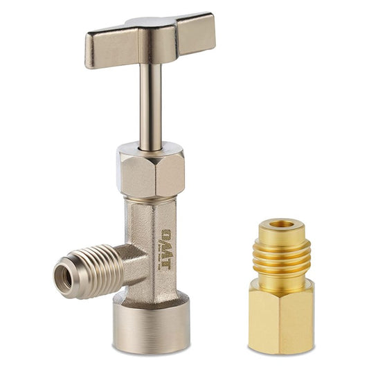 R134a Self Sealing Can Tap Opener with Tank Adapter for 1/4-inch and 1/2-inch AC Hoses
