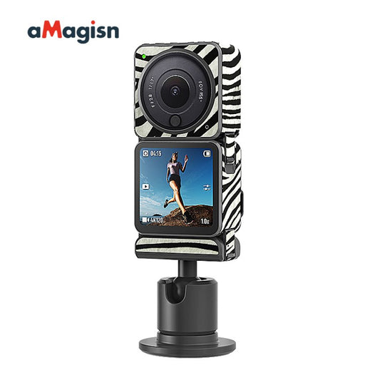 Uniqkart Protective Sticker Film Skin for DJI Action 2 Camera Protector Cover for DJI Action 2 Dual-Screen - Zebra