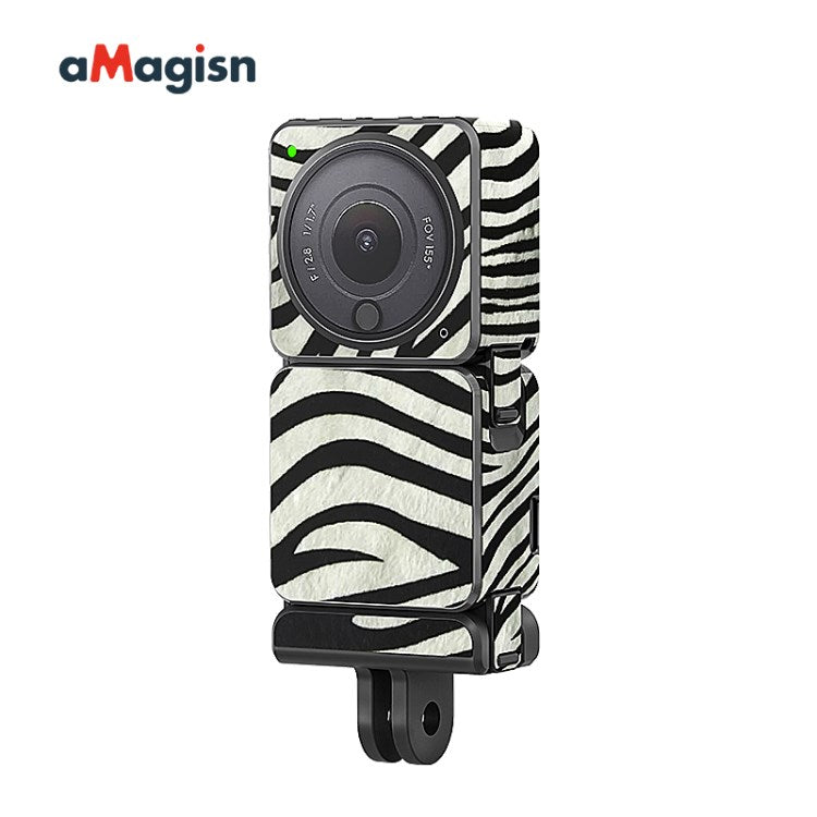 Uniqkart Protective Sticker Film Skin for DJI Action 2 Camera Protector Cover for DJI Action 2 - Zebra