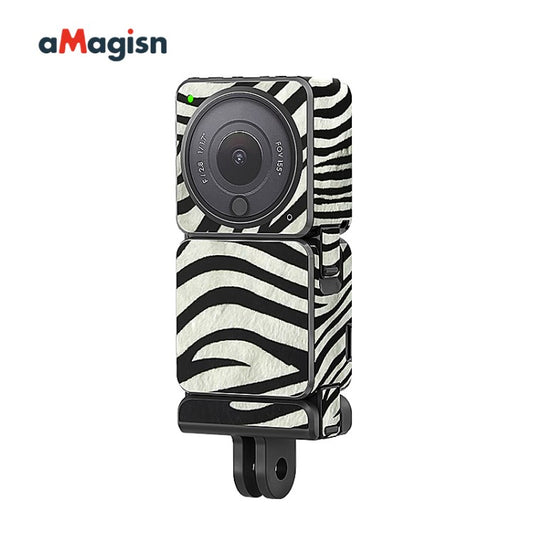 Uniqkart Protective Sticker Film Skin for DJI Action 2 Camera Protector Cover for DJI Action 2 - Zebra