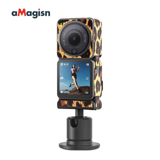Uniqkart Protective Sticker Film Skin for DJI Action 2 Camera Protector Cover for DJI Action 2 Dual-Screen - Leopard