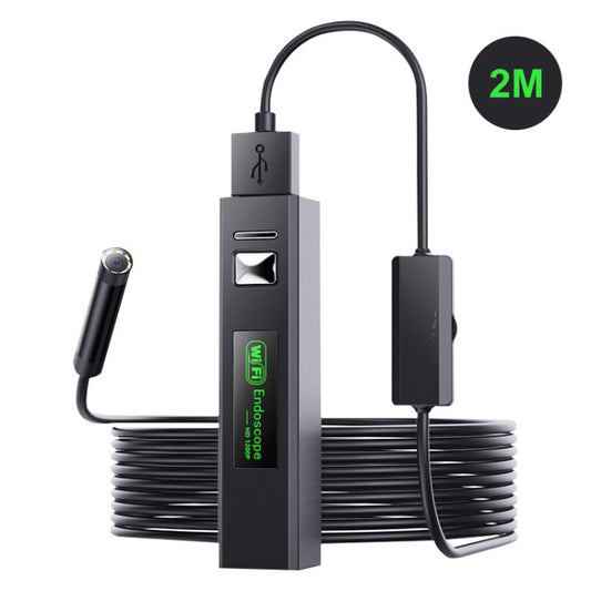 Wireless Endoscope Inspection 5.5mm WiFi Borescope 720P HD Car Snake Camera Waterproof Borescope for Drain Pipe Sewer Wall Plumbing - 2m / Hard Wire