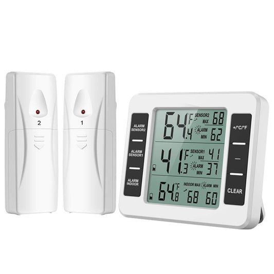 Indoor Outdoor Thermometer Wireless Temperature Monitor Digital LCD Hygrometer Thermometer - With 2 Sensors