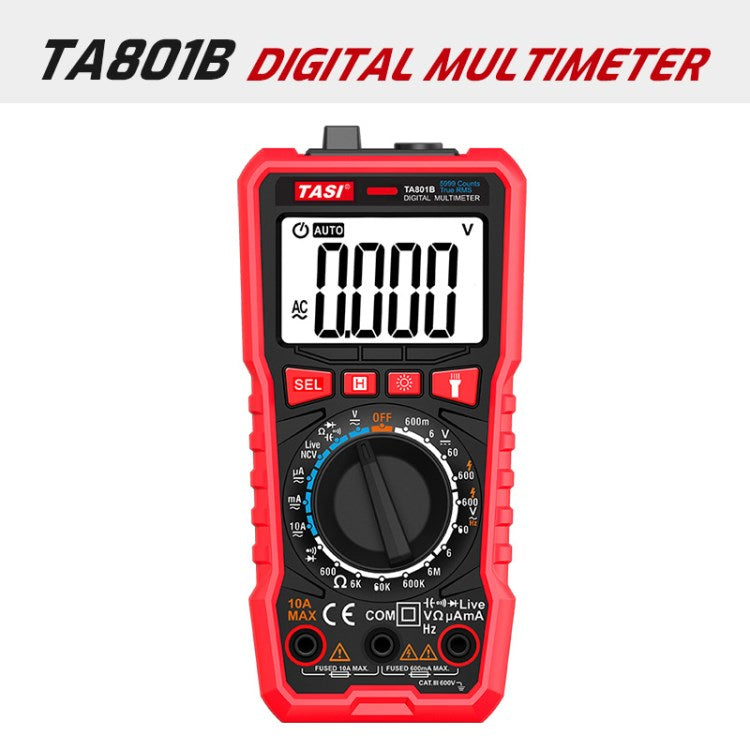 TASI TA801B Manual / Auto Digital Multimeter Rms AC DC NCV Auto Range Digital Multimeters Tester Ohm Hz Voltage Meter