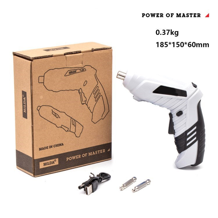Hilda Cordless Screwdriver Set Rechargeable Electric Screwdriver Power Tools Kit - White / Basic Style