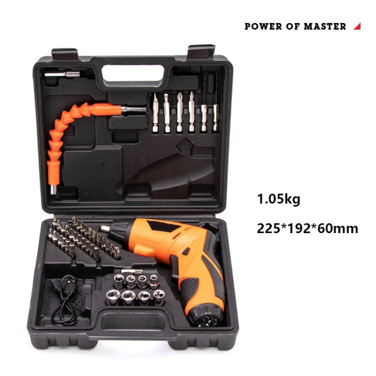 Hilda Cordless Screwdriver Set Rechargeable Electric Screwdriver Power Tools Kit - Orange / 47Pcs Professional Style Set