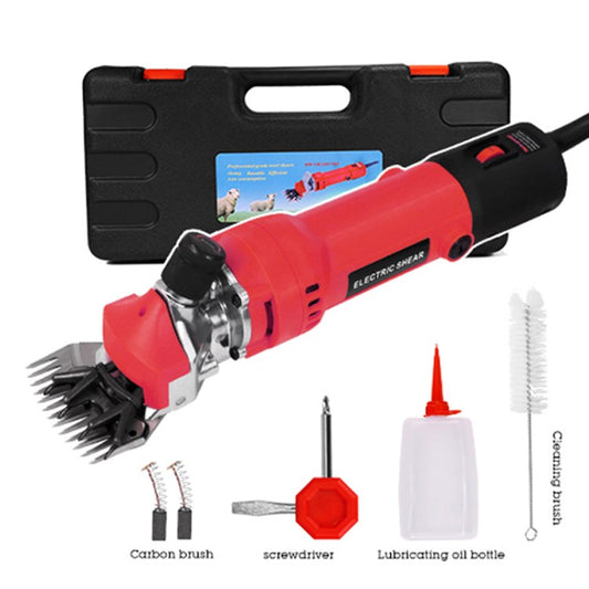 Hilda 1200W Upgraded Sheep Clipper 6 Speeds Electric Sheep Shear Farm Livestock Shearing Machine for Animal Hair Cutting - Red