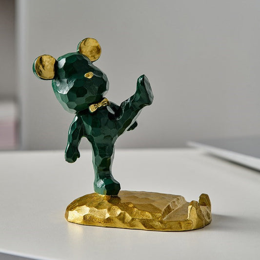 Cute Bear Cell Phone Stand Desktop Tablet Holder Creative Ornament Gift for Desktop Decoration - Style D