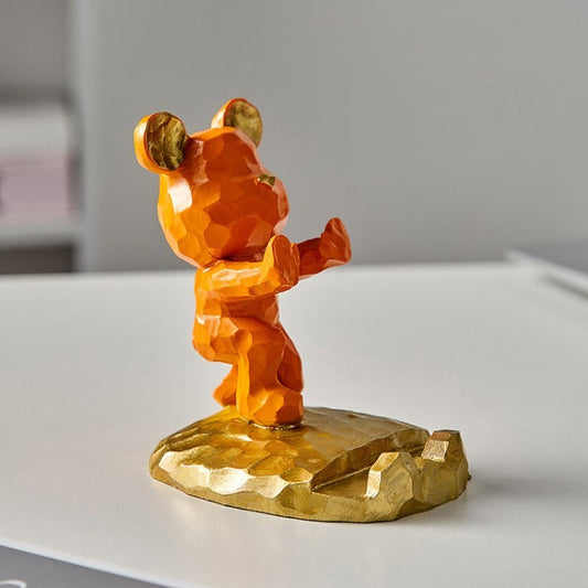 Cute Bear Cell Phone Stand Desktop Tablet Holder Creative Ornament Gift for Desktop Decoration - Style F
