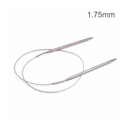 Circular Knitting Needles Round Stainless Steel Circle Blankets Magic Loop for Socks Sweater Scarf - 1.75mm