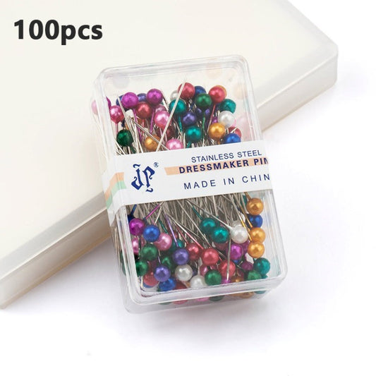 100Pcs Needles Sewing Pins Accessories Craft Straight Pins Colored Ball Head Jewelry DIY Decoration Pins for Dressmaker