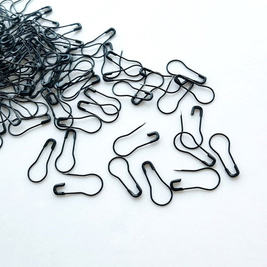 100Pcs / Pack Safety Pins Metal Clips Marker Tag Gourd Pins for DIY Craft Clothing Sewing Knitting - Black