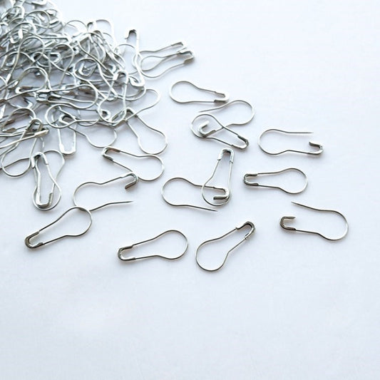 100Pcs / Pack Safety Pins Metal Clips Marker Tag Gourd Pins for DIY Craft Clothing Sewing Knitting - Silver