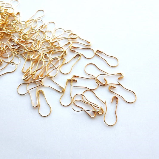 100Pcs / Pack Safety Pins Metal Clips Marker Tag Gourd Pins for DIY Craft Clothing Sewing Knitting - Gold