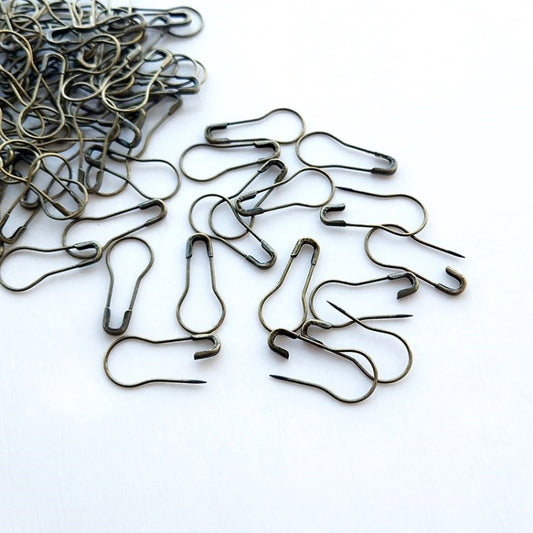 100Pcs / Pack Safety Pins Metal Clips Marker Tag Gourd Pins for DIY Craft Clothing Sewing Knitting - Bronze