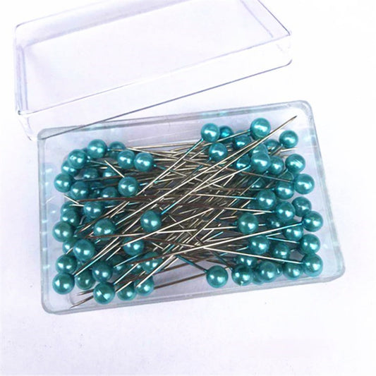 100Pcs Sewing Pins Ball Head Straight Pins Patchwork Embroidery Tool Sewing Needles - Sky Blue