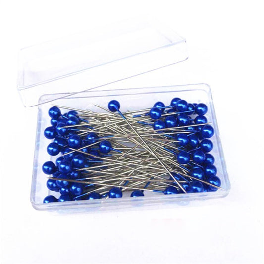 100Pcs Sewing Pins Ball Head Straight Pins Patchwork Embroidery Tool Sewing Needles - Sapphire