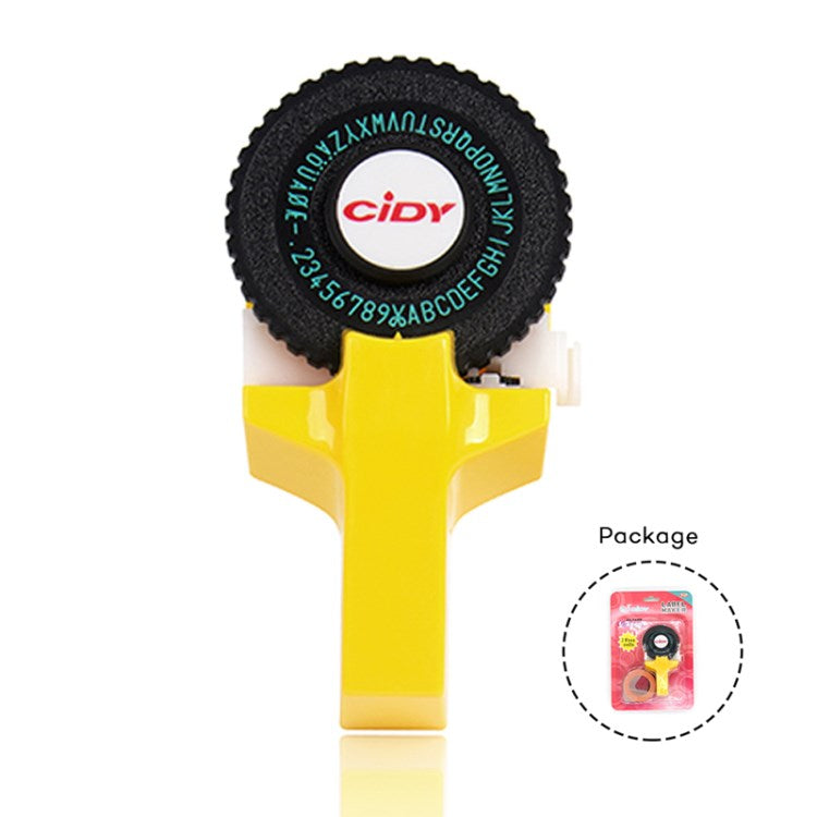 Motex E-101 Manual Label Maker with 2Pcs 9mm Label Tapes for Motex 3D Label Printer Labeling Machine - Yellow