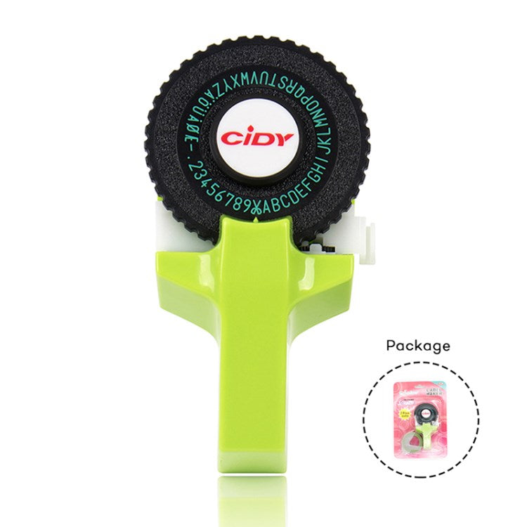 Motex E-101 Manual Label Maker with 2Pcs 9mm Label Tapes for Motex 3D Label Printer Labeling Machine - Green