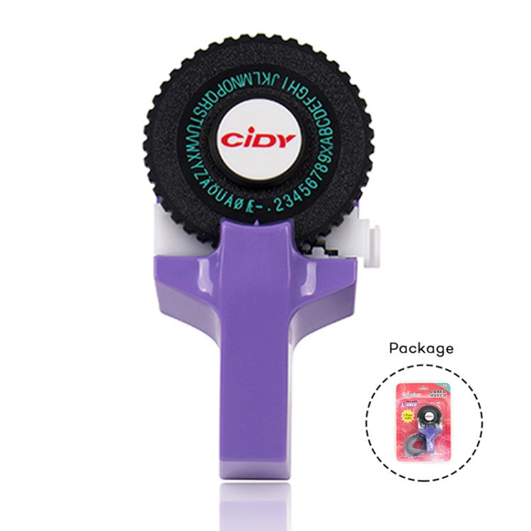 Motex E-101 Manual Label Maker with 2Pcs 9mm Label Tapes for Motex 3D Label Printer Labeling Machine - Purple