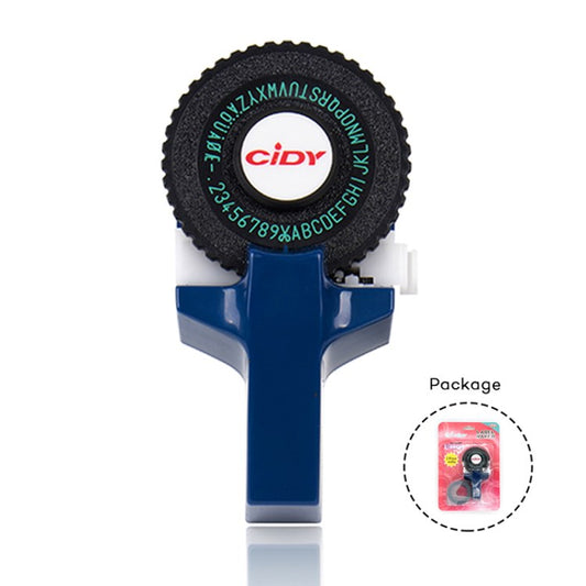 Motex E-101 Manual Label Maker with 2Pcs 9mm Label Tapes for Motex 3D Label Printer Labeling Machine - Dark Blue