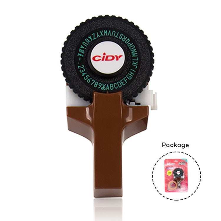 Motex E-101 Manual Label Maker with 2Pcs 9mm Label Tapes for Motex 3D Label Printer Labeling Machine - Coffee