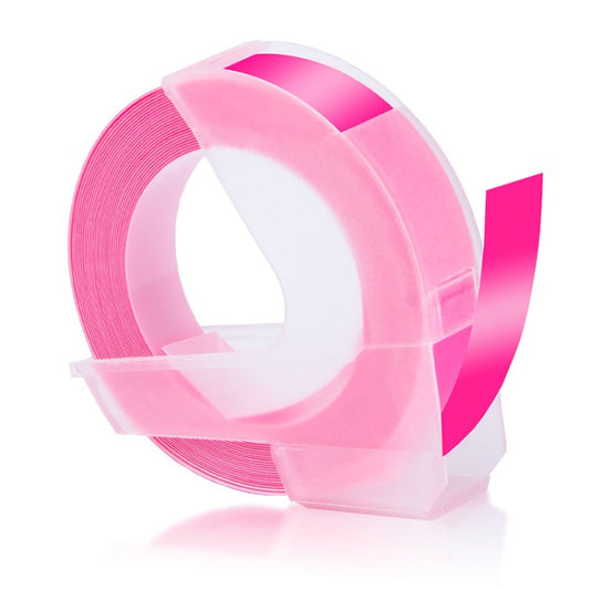 3m 9mm 3D Printer Label Tape for Dymo 1610 Motex E101 All Labeling Machines Plastic Labels Replacement - Fluorescent Pink