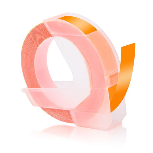 3m 9mm 3D Printer Label Tape for Dymo 1610 Motex E101 All Labeling Machines Plastic Labels Replacement - Fluorescent Orange