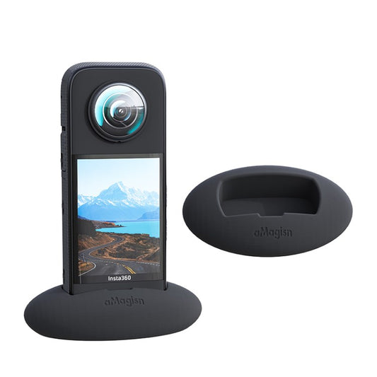 Uniqkart Camera Mount Holder for Insta360 X3, Hands-Free Silicone Base Non Slip Pad - Black