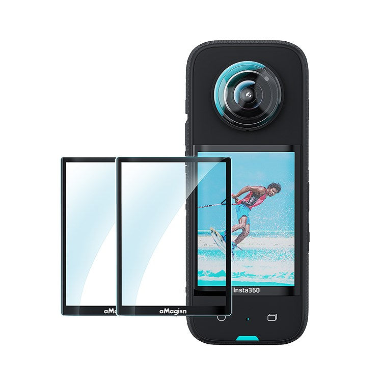 Uniqkart Screen Protector for Insta360 X3, Ultra-Clear Tempered Glass Scratch Resistant Protective Film - 2Pcs