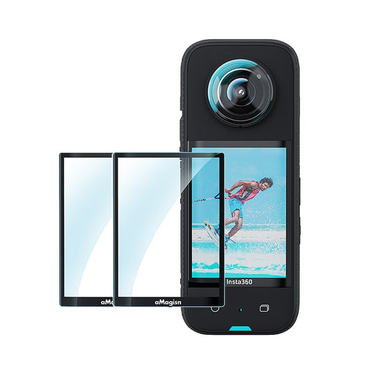 Uniqkart Screen Protector for Insta360 X3, Ultra-Clear Tempered Glass Scratch Resistant Protective Film - 2Pcs