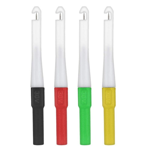 4Pcs Multimeter Test Hook Clip Professional Test Grabber Probe Wire Replacement No Break Rod Vehicle Test Hook