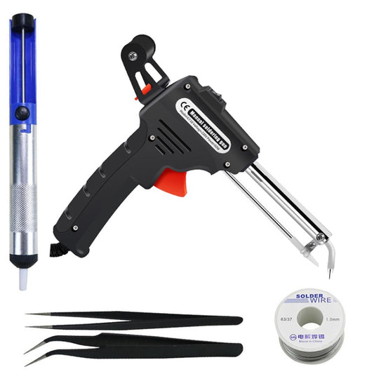 Soldering Iron 60W Manual Soldering Gun Welding Tool Handheld External Heating Auto Send Tin Iron - Style B / Black / CN Standard Plug