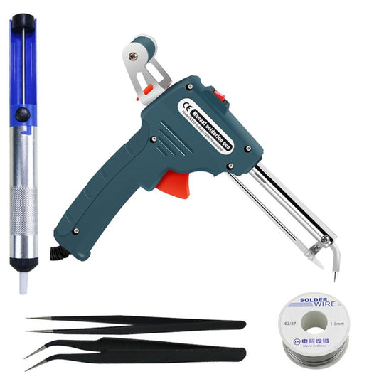 Soldering Iron 60W Manual Soldering Gun Welding Tool Handheld External Heating Auto Send Tin Iron - Style B / Green / CN Standard Plug