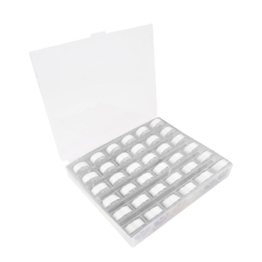 36Pcs Bobbins Sewing Threads Pre Wound Bobbins Set Stitching Travel Kit with Case for Multiple Sewing Machines - White