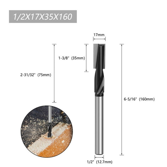 Cleaning Bottom Spiral Router Bit 12mm / 12.7mm Shank Engraving Machine Woodworking Milling Cutter - 12.7x17x35x160mm